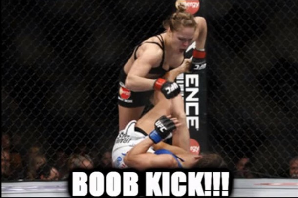 ROnda Rousey liz carmouche boob kick