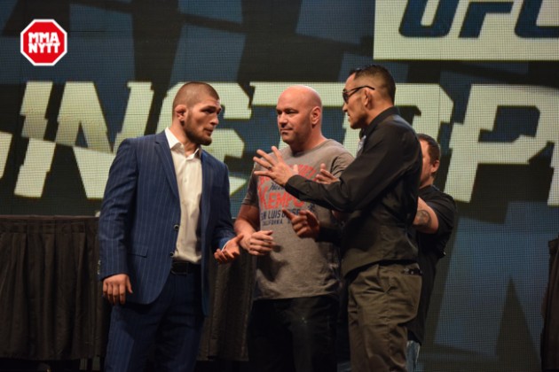 UFC 196 LAS VEGAS MGM DPATINKIN 2016 WEIGH IN KHABIB - FERGUSON