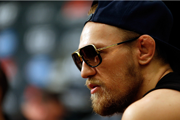 LAS VEGAS, NV - SEPTEMBER 25: Conor McGregor of Ireland interacts with media during the UFC 178 Ultimate Media Day at the MGM Grand Hotel/Casino on September 25, 2014 in Las Vegas, Nevada. (Photo by Josh Hedges/Zuffa LLC/Zuffa LLC via Getty Images)