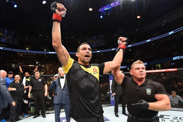 20160911_ufc203_jh_062CLEVELAND, OH - SEPTEMBER 10: Fabricio Werdum of Brazil celebrates after defeating Travis Browne in their heavyweight bout during the UFC 203 event at Quicken Loans Arena on September 10, 2016 in Cleveland, Ohio. (Photo by Josh Hedges/Zuffa LLC/Zuffa LLC via Getty Images)