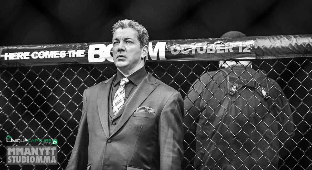 MMAnytt UFC Nottingham UFC on Fuel 5 Bruce Buffer bw