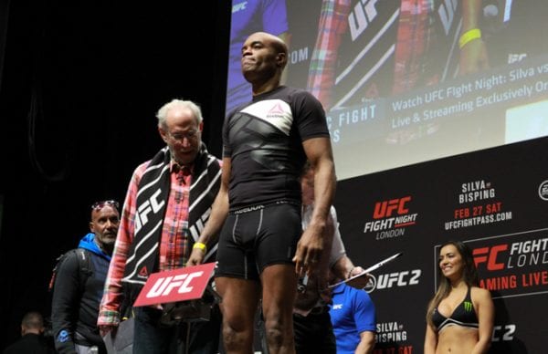 UFC FIGHT NIGHT 84 Anderson Silva WEIGH IN  O2 LONDON 2016 PHOTO MAZDAK CAVIAN MEDIADAY FIGHT-94