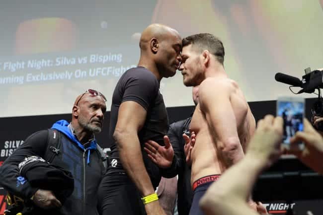 UFC FIGHT NIGHT 84 Michael Bisping ANDERSON SILVA WEIGH IN  O2 LONDON 2016 PHOTO MAZDAK CAVIAN MEDIADAY FIGHT-97