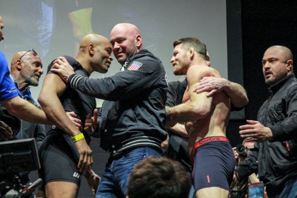 UFC FIGHT NIGHT 84 Michael Bisping ANDERSON SILVAWEIGH IN  O2 LONDON 2016 PHOTO MAZDAK CAVIAN MEDIADAY FIGHT-100