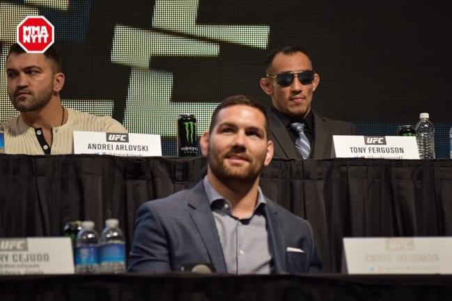 UFC 196 LAS VEGAS MGM DPATINKIN 2016 WEIGH IN CHRIS WEIDMAN 2