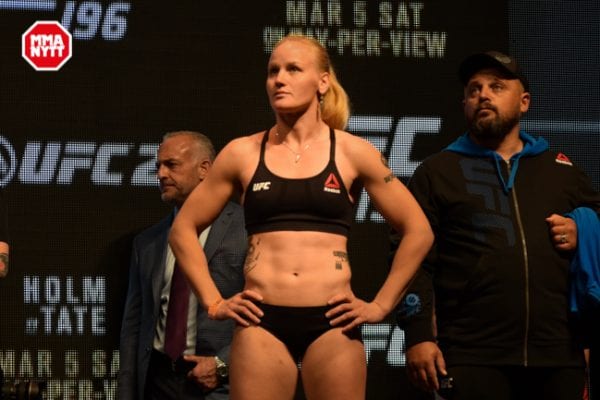 UFC 196 LAS VEGAS MGM WIEGH INS DPATINKIN 2016 VALENTINA SHEVCHENKO 2