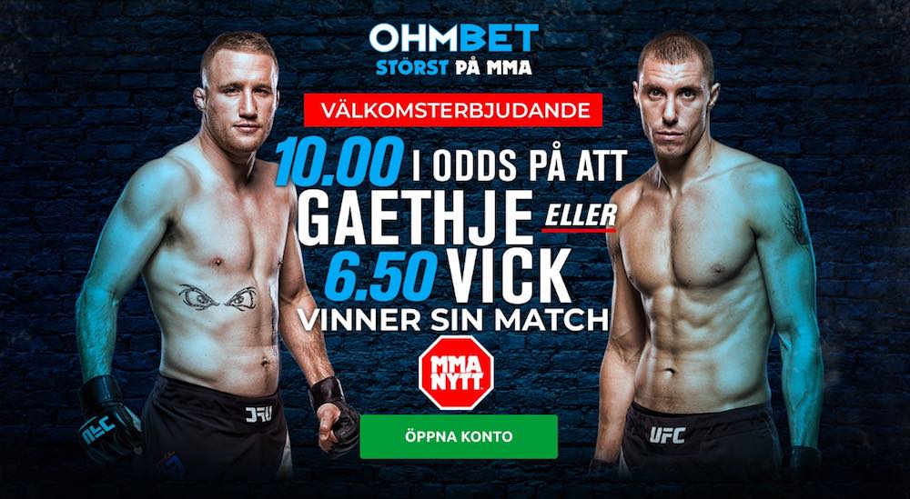 Justin Gaethje James Vick UFC Lincoln Odds Ohmbet MMAnytt