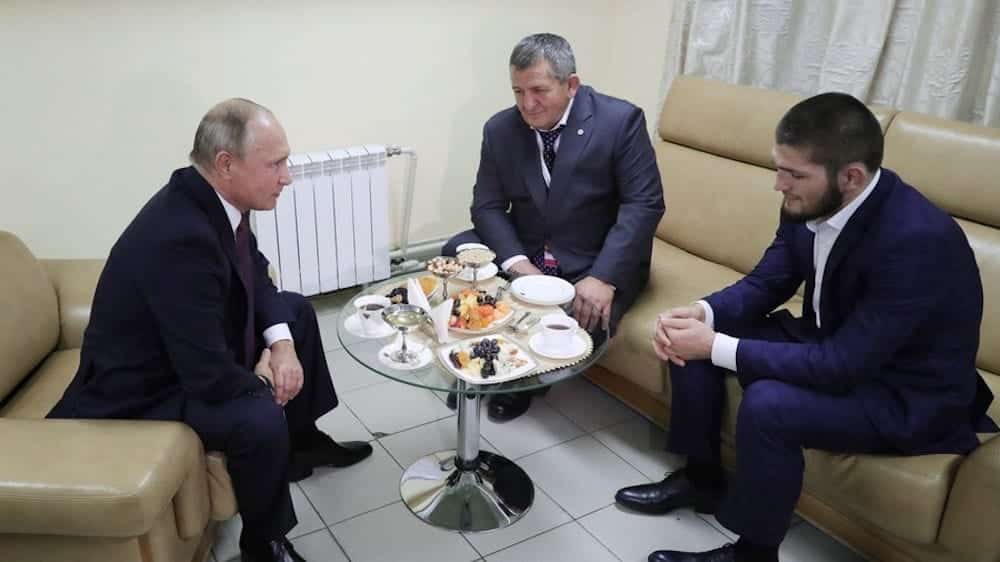 Vladimir Putin Khabib Nurmagomedov Abdulmanap Nurmagomedov