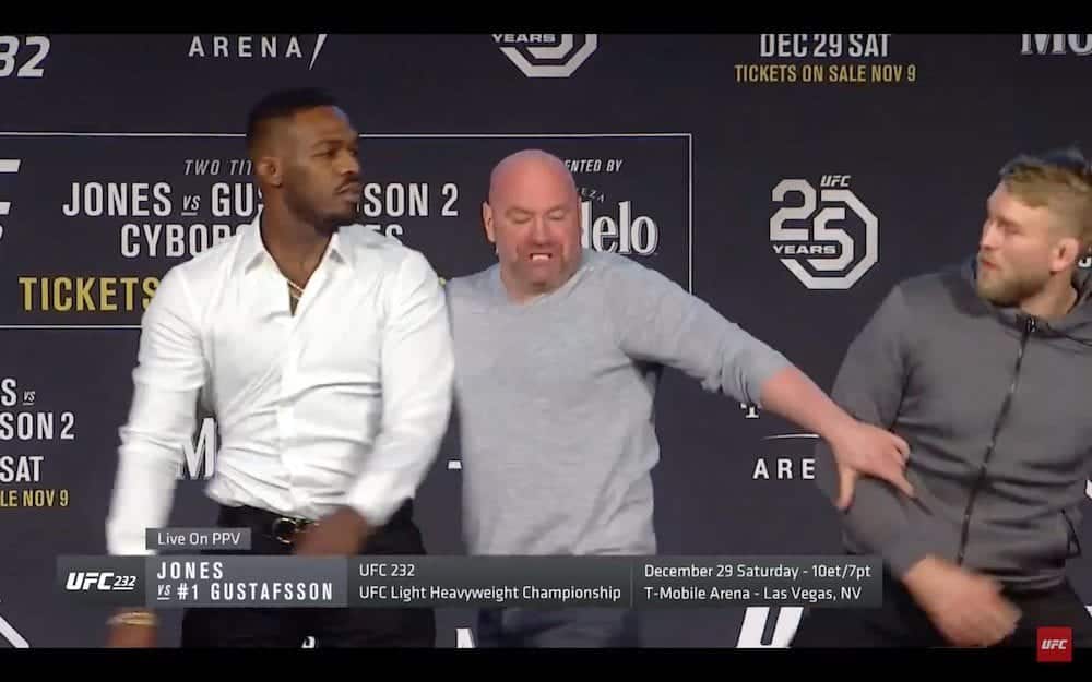 Jon Jones Alexander Gustafsson Heated Staredown UFC 232 MMAnytt