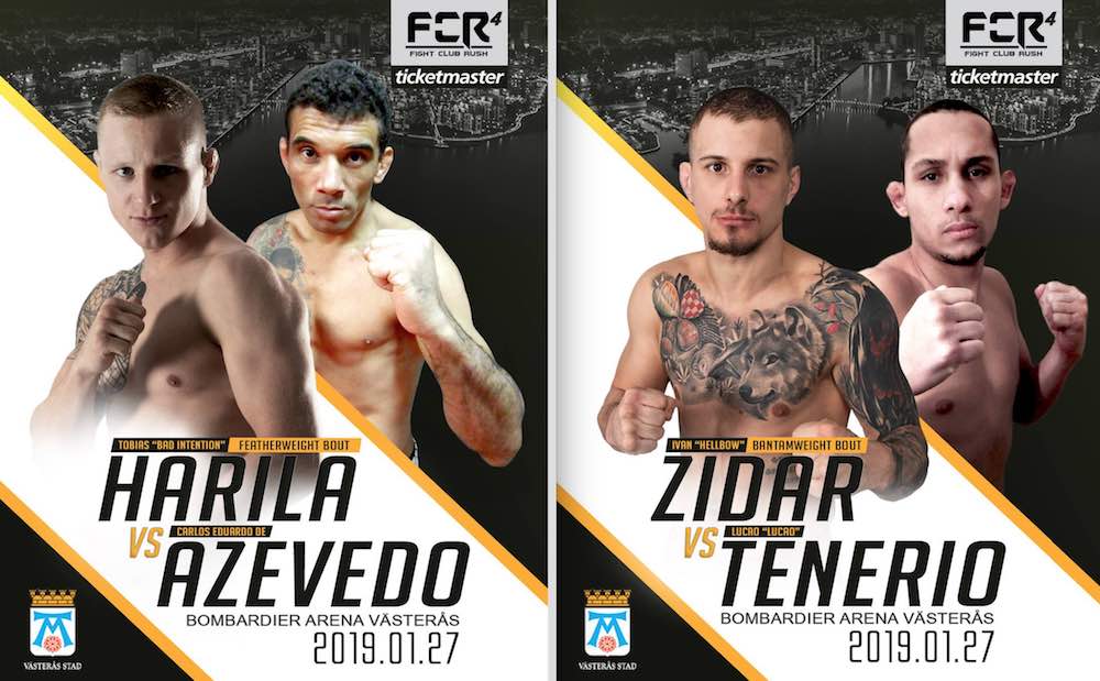 Tobias Harila Carlos Eduardo de Azevedo Ivan Zidar Lucas Tenerio Fight Club Rush FCR 4 MMAnytt