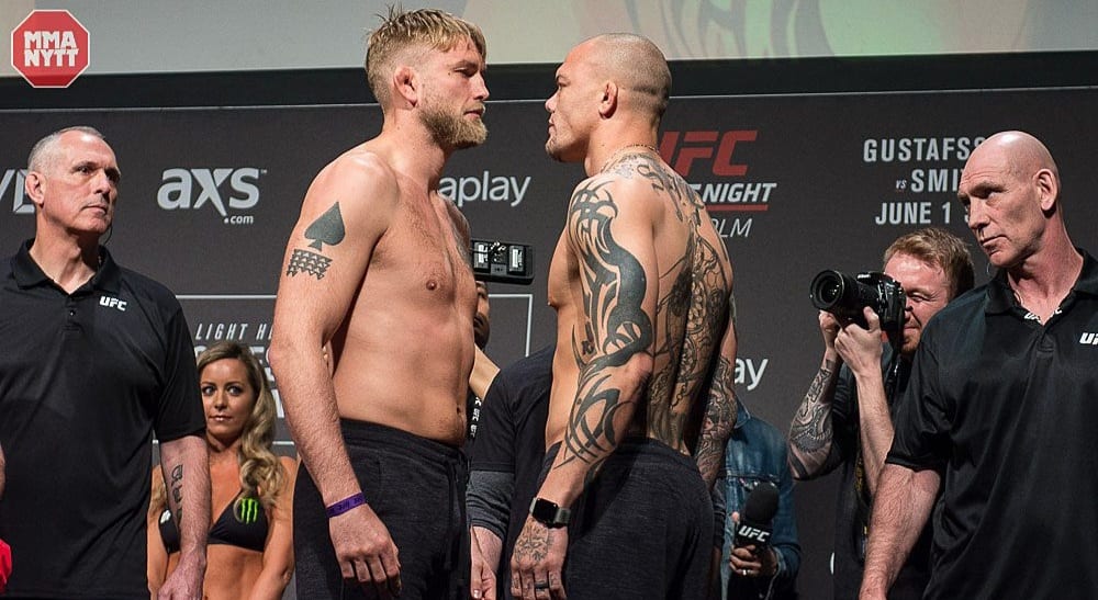 Gustafsson Smith Se stj rnornas staredown inf r UFC Stockholm