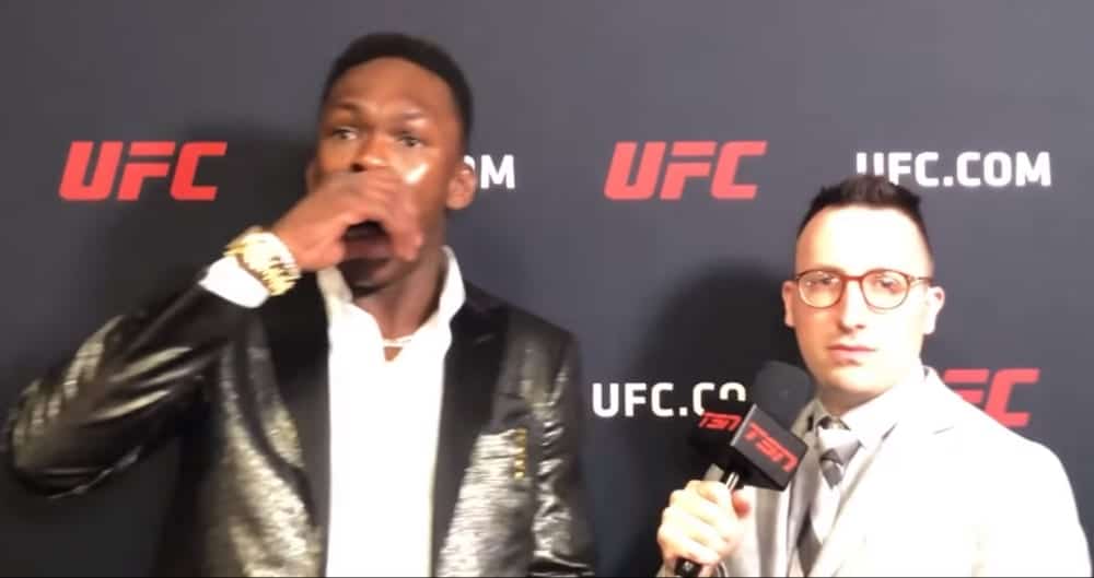 Israel Adesanya reaktion