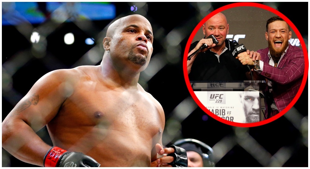 Daniel Cormier Dana White Conor McGregor (©Gary A. Vasquez & © Noah K. Murray-USA TODAY Sports)