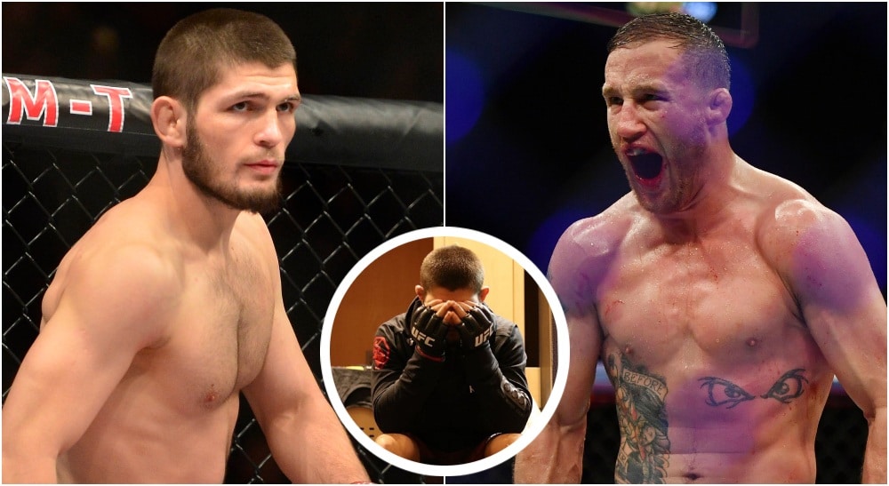 Khabib Nurmagomedov Justin Gaethje (© Gary A. Vasquez & © Jasen Vinlove-USA TODAY Sports)