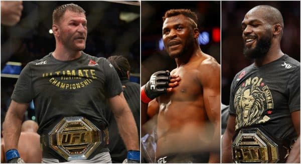 Stipe Miocic, Francis Ngannou, Jon Jones (© Vasquez, Sylvanie, Berding-USA Sports Today)