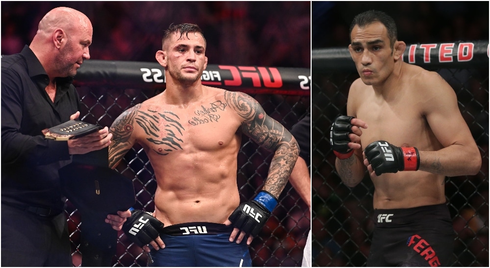 Dustin Poirier, Tony Ferguson (© Per Haljestam & © Jerry Lai-USA TODAY Sports)