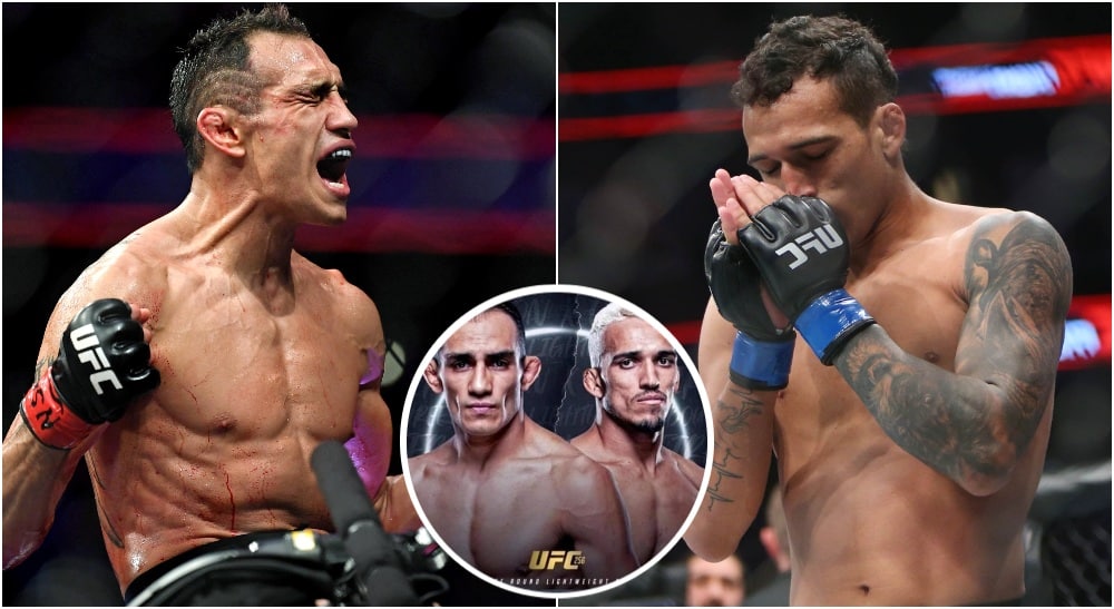 Tony Ferguson Charles Oliveira (© Stephen R. Sylvanie © Jerry Lai-USA TODAY Sports)