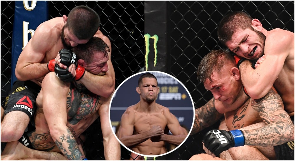 Conor McGregor, Khabib Nurmagomedov, Nate Diaz (© Per Haljestam, © Stephen R. Sylvanie-USA Today Sport