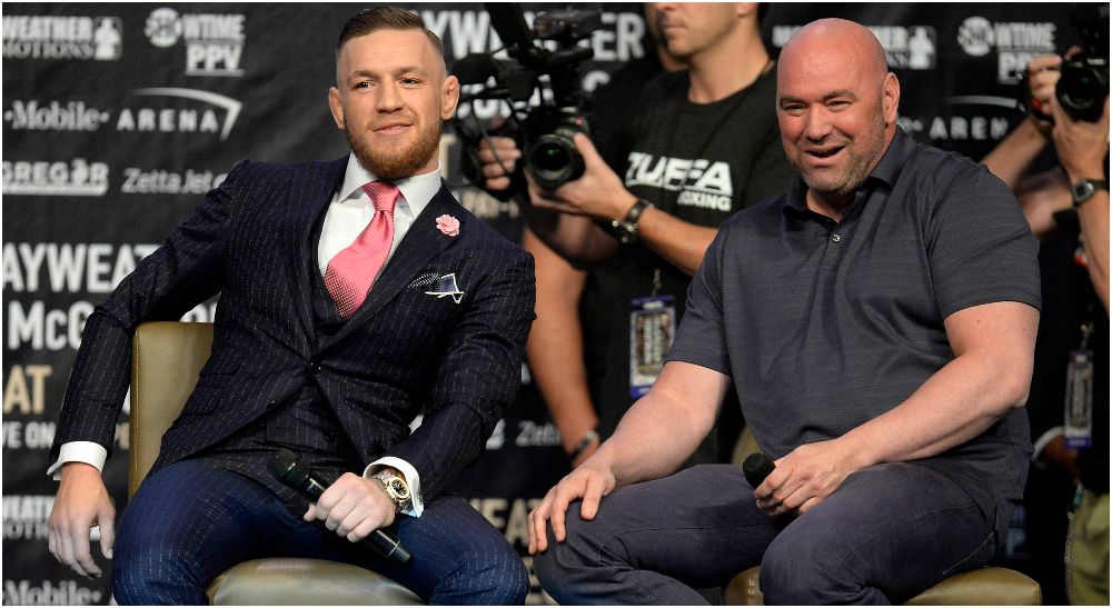 Dana White Conor McGregor (© Gary A. Vasquez-USA TODAY Sports)