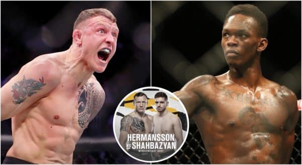 Jack Hermansson Edmen Shahbazyan Israel Adesanya (© Bill Streicher, Frank-USA TODAY Sports)