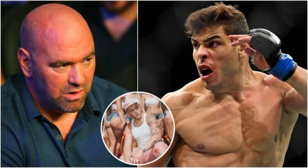 Dana White Paulo Costa Jake Paul (© Stephen R. Sylvanie-USA TODAY Sports + Instagram @JakePaul)