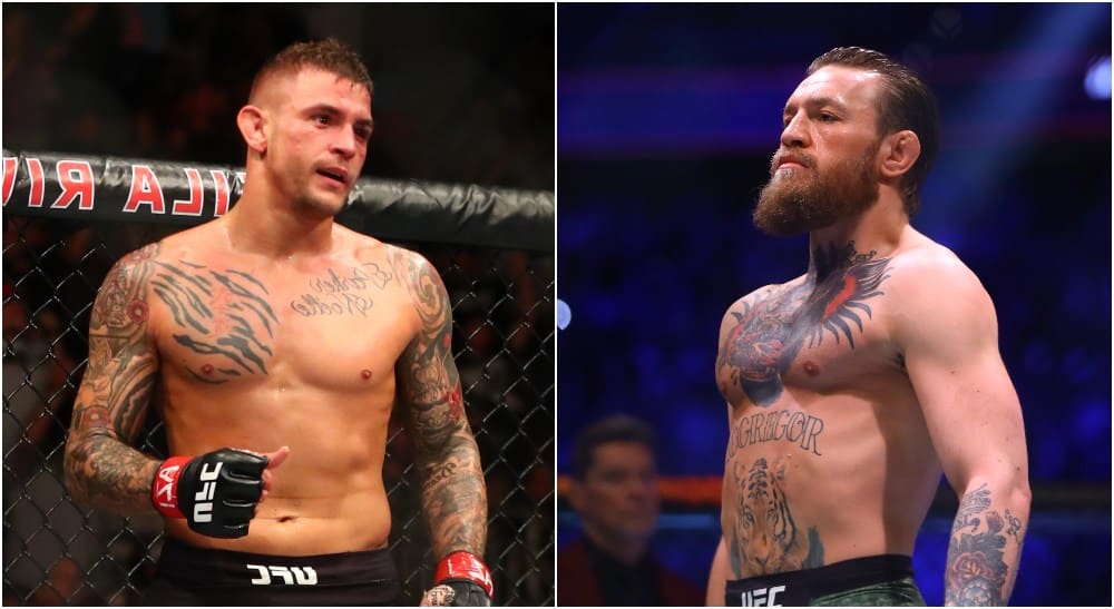 Dustin Poirier, Conor McGregor © Mark J. Rebilas-USA TODAY Sports