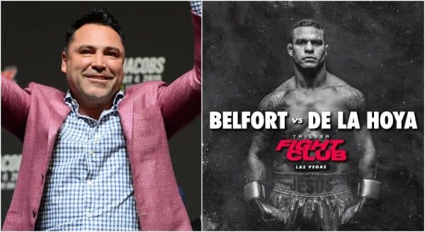 Oscar De La Hoya Vitor Belfort (© Joe Camporeale-USA TODAY Sports)