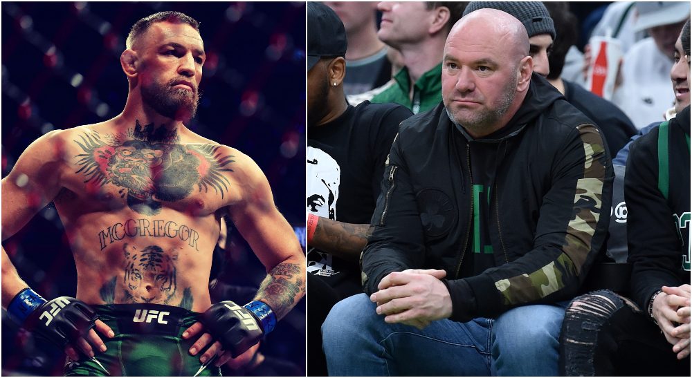 Conor McGregor Dana White (© Stephen R. Sylvanie-USA TODAY Sports)