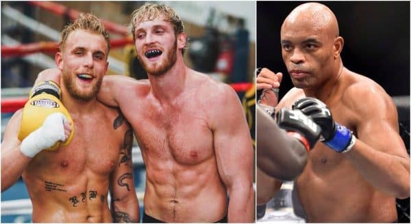 Jake Paul Logan Paul Anderson Silva (© Jason Silva-USA TODAY Sports)