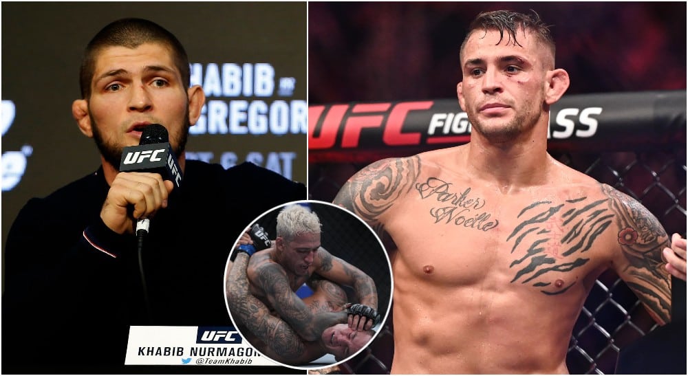 Dustin Poirier Khabib Nurmagomedov (Stephen R. Sylvanie-USA TODAY Sports)