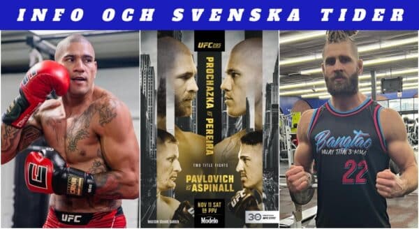 UFC 295 matchkort och svenska tider