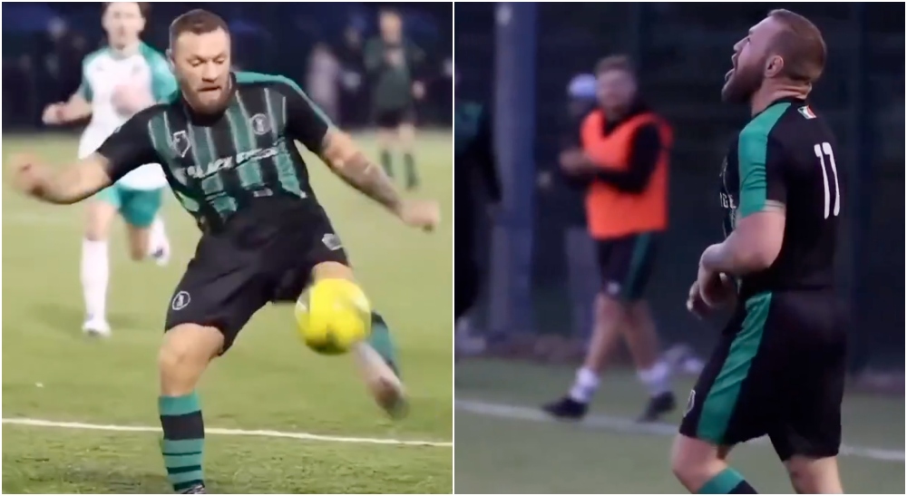 Conor McGregor visar aggressiv sida i oväntad fotbollsmatch