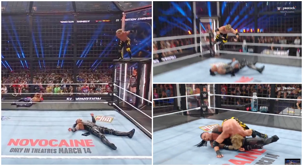 Logan Pauls spektakulära frog splash – knockas av CM Punk i WWE Elimination Chamber