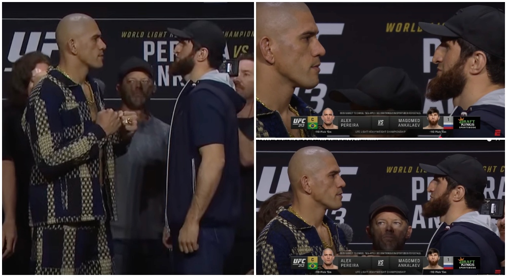 UFC 313: Intensiv staredown mellan Pereira och Ankalaev inför titelmatchen